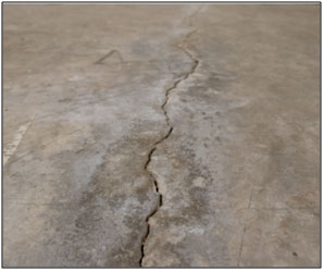 Crack in the foundation slab